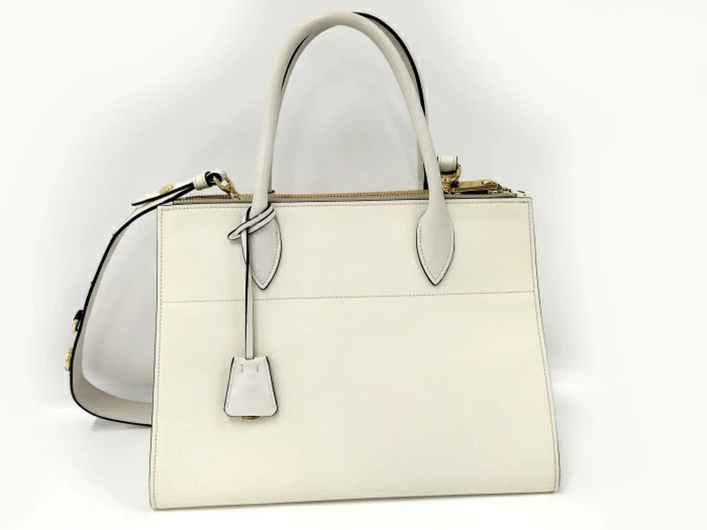 Prada Saffiano Handbag Leather White